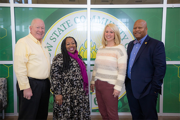 Pictured: ARTC Director Larry Flatt, Executive Director of Community Relations Brenda Cannon, Director of High School Initiatives Sally Pack, and Motlow President Dr. Michael Torrence.