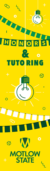 A yellow graphic that says Honors and Tutoring